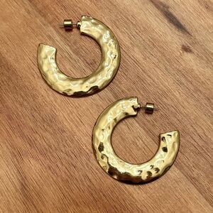Lulus | Hammered Hoop Earrings | 1.75” Width